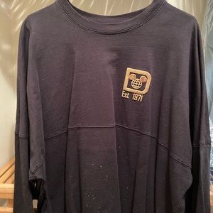 Disney Black & Gold Puffy Lettering Disney World Long Sl Women’s Spirit Jersey